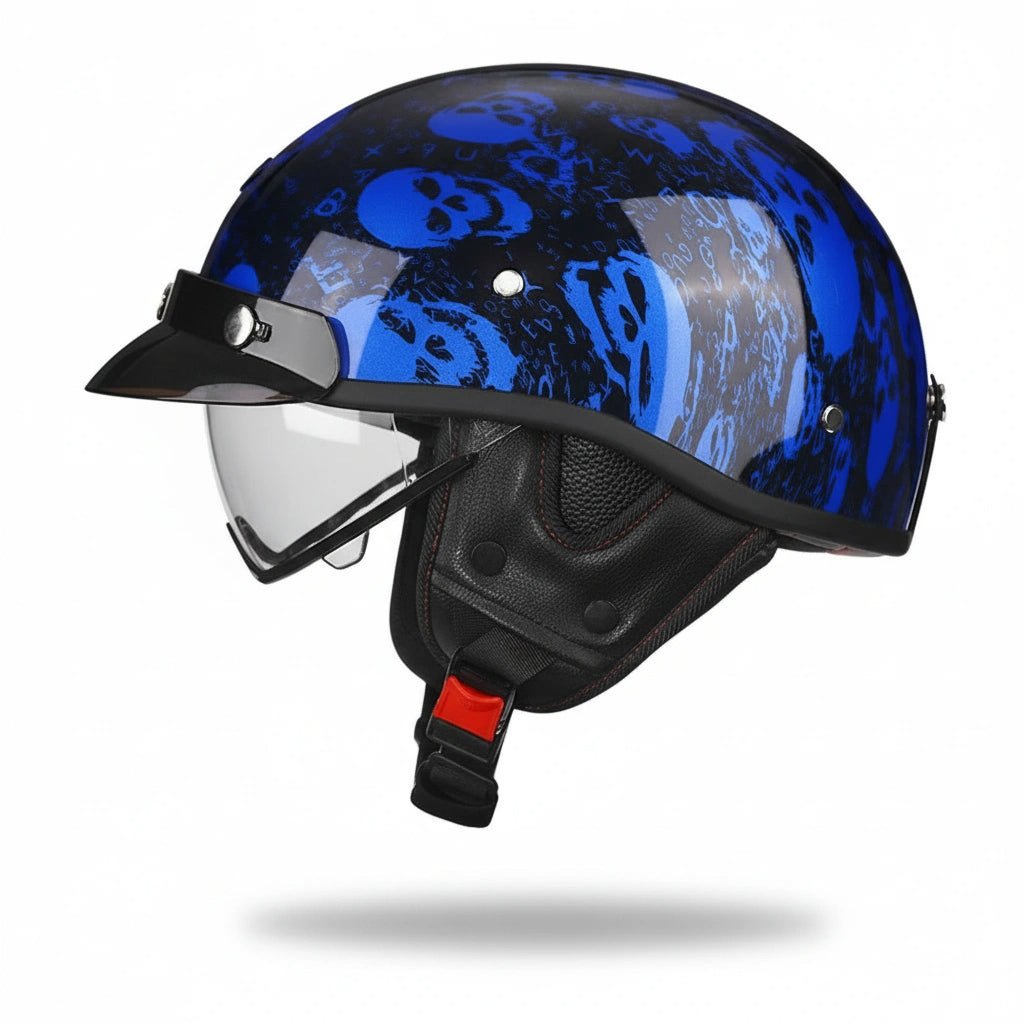 Retro Chopper 1/2 Motorcycle Helmet | DOT & ECE Approved