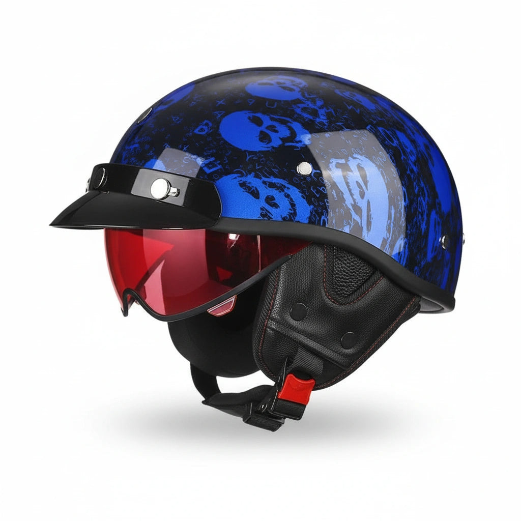 Retro Chopper 1/2 Motorcycle Helmet | DOT & ECE Approved