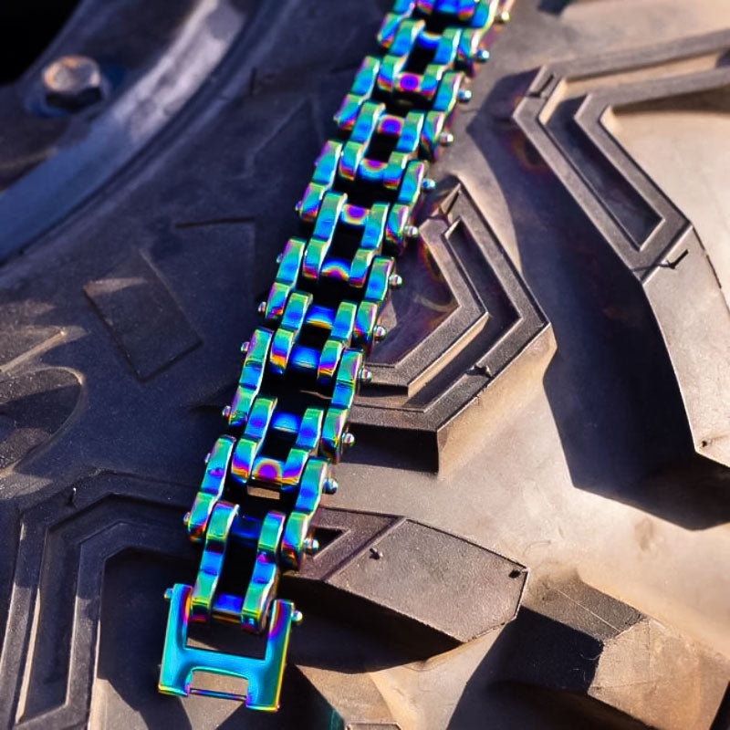 Colorful Vintage Motorcycle Chain Bracelet