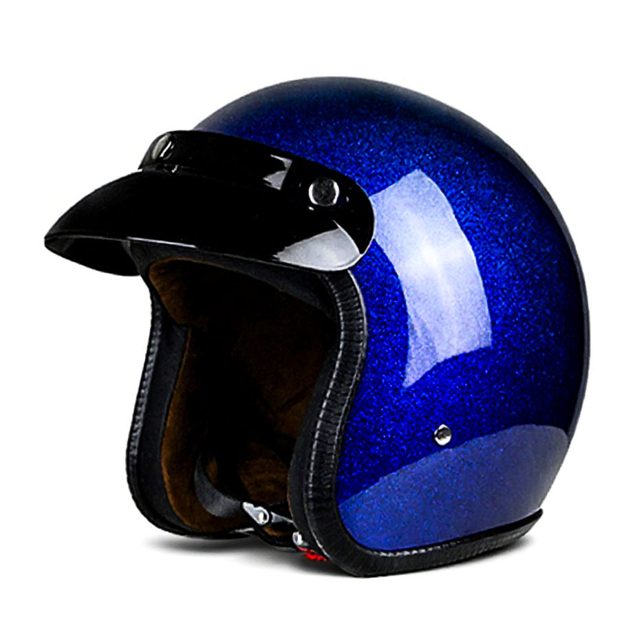 Blue and black helmet on a white background
