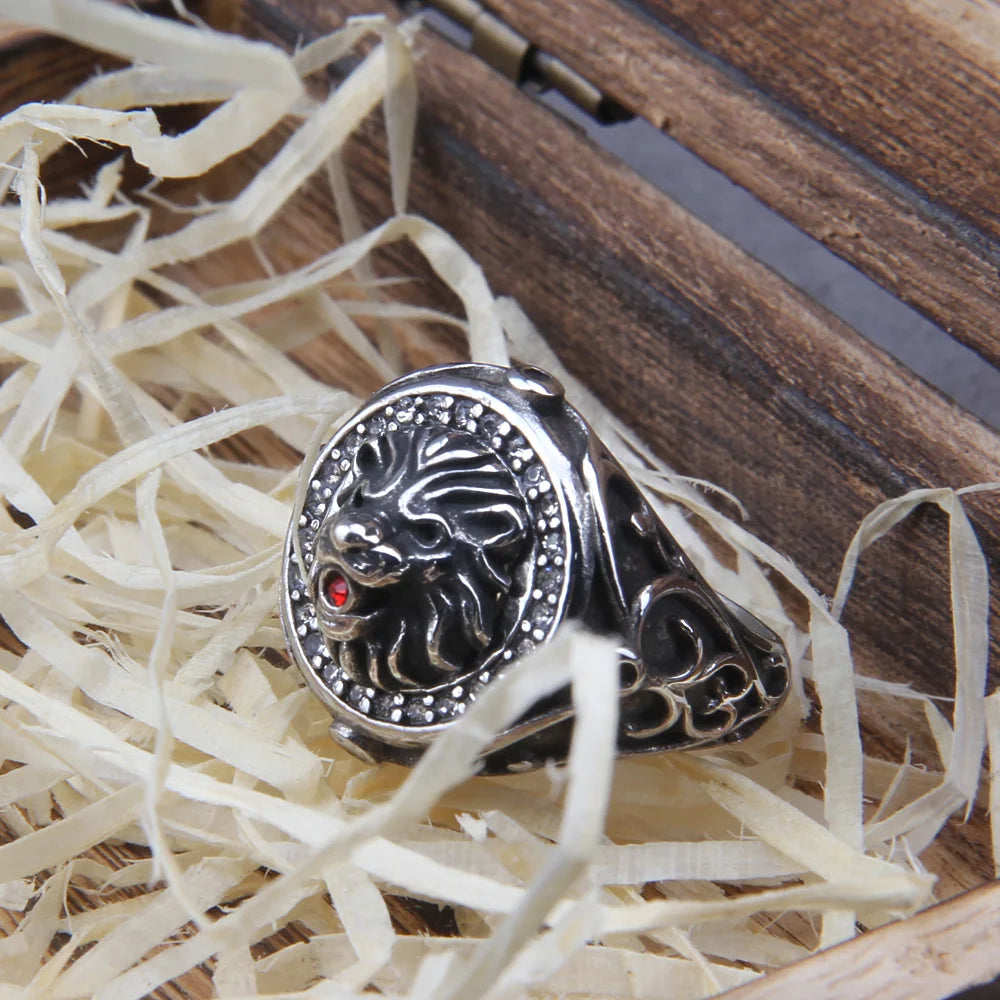 Golden King Lion Ring