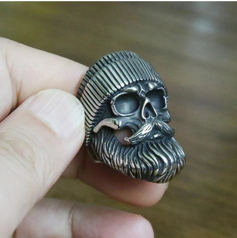 Punk Big Beard Skull Ring