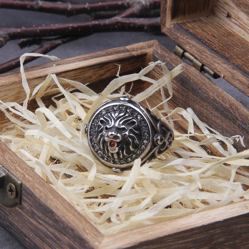 Golden King Lion Ring