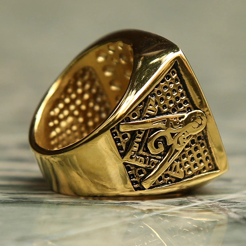 Gold All Seeing Eye Masonic Ring