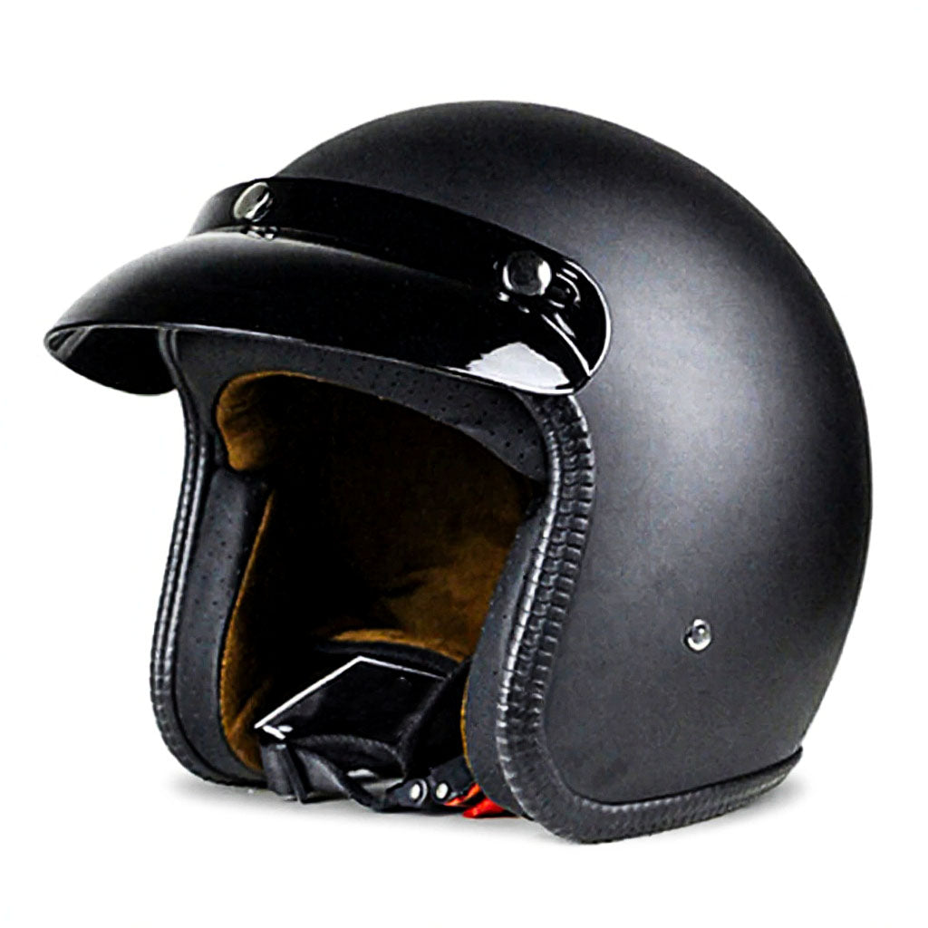 Black motorcycle helmet on a white background