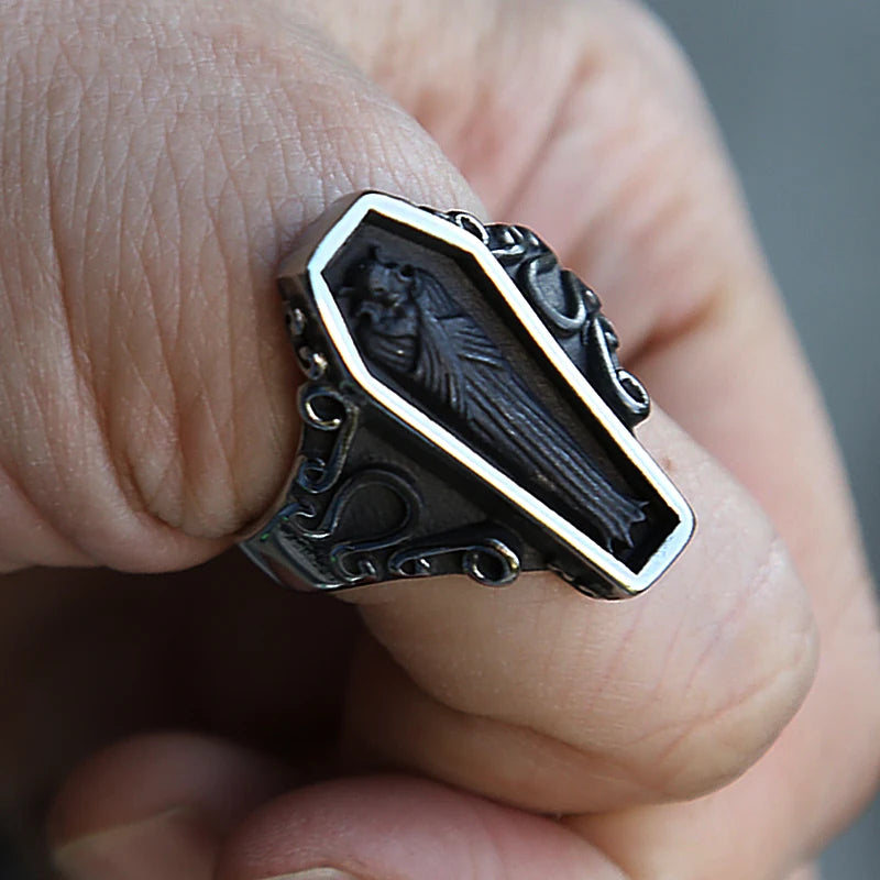 Zombie Vampire Skull Coffin Ring