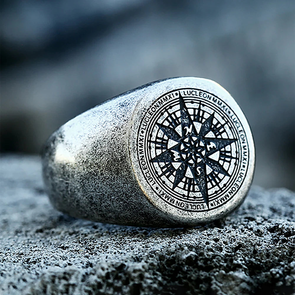 Viking Compass Amulet Ring