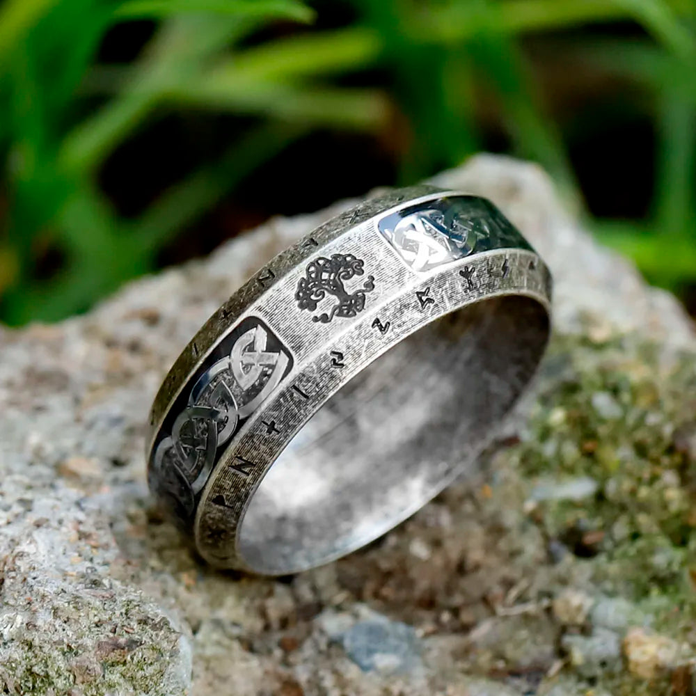 Nordic Rune Tree of Life Ring