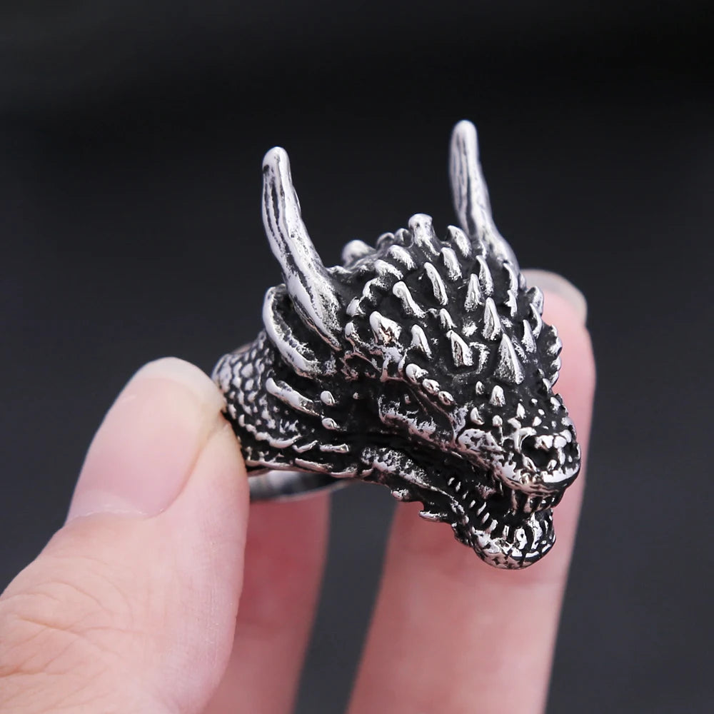 Viking Dragon Head Ring