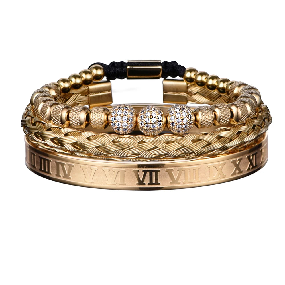Luxury CZ Bead Bracelets (3pcs)