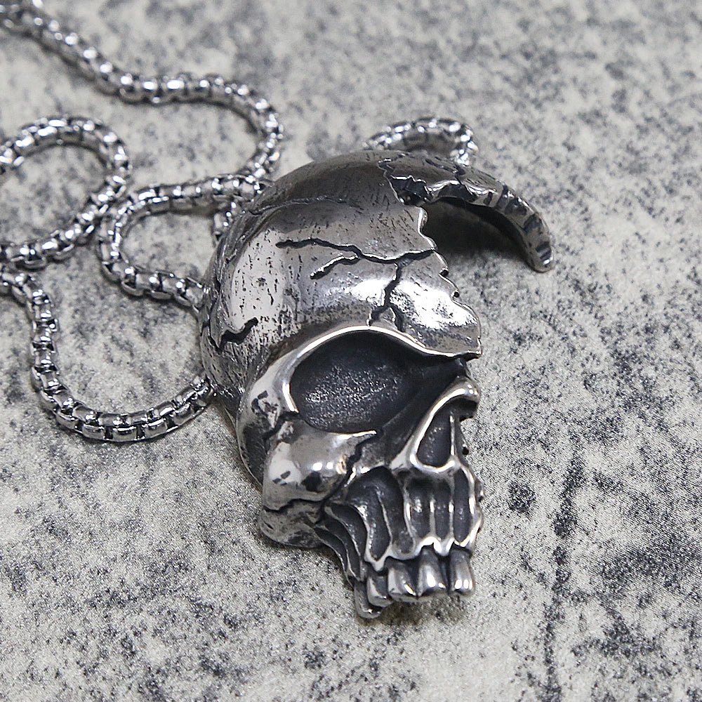 Vintage Skull Biker Necklace
