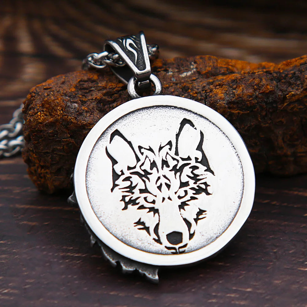 Odin Wolf Head Necklace