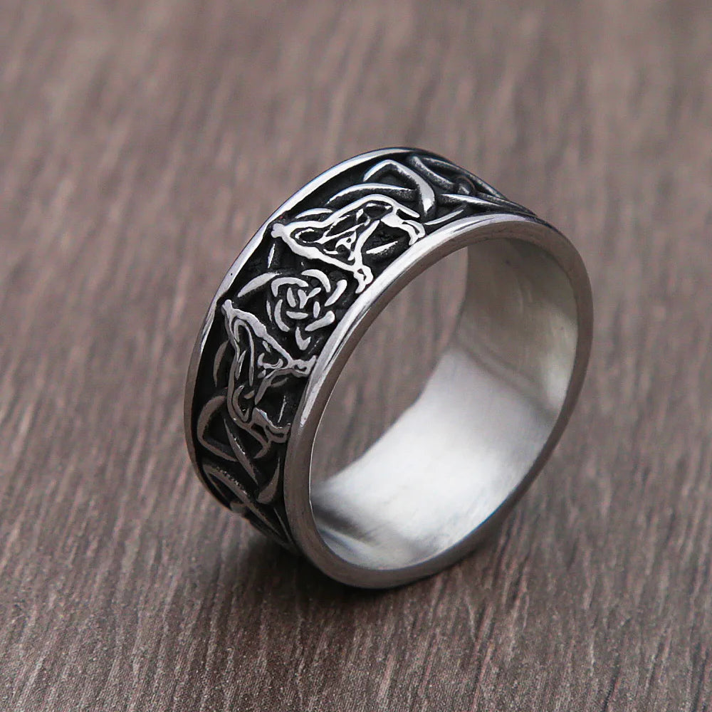Celtic Wolf Knot Ring