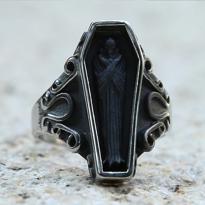 Zombie Vampire Skull Coffin Ring