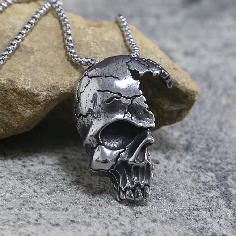 Vintage Skull Biker Necklace