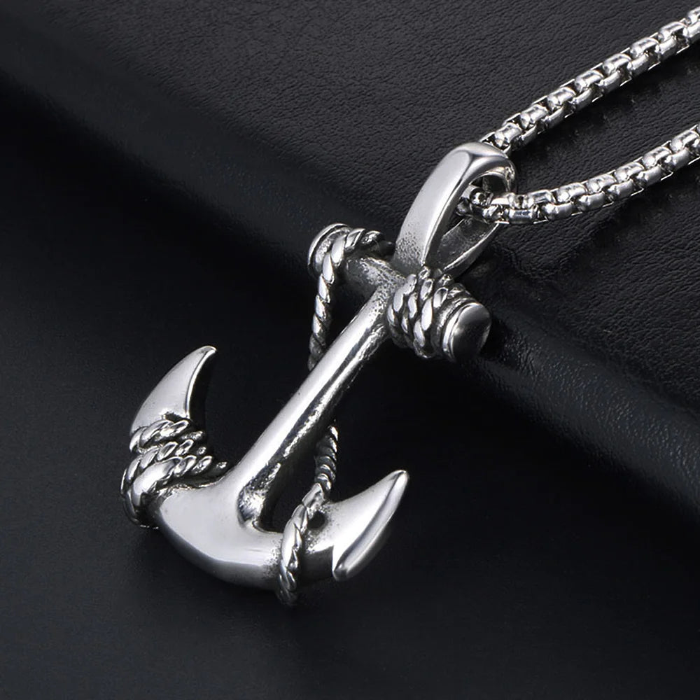 Viking Anchor Pendant Necklace