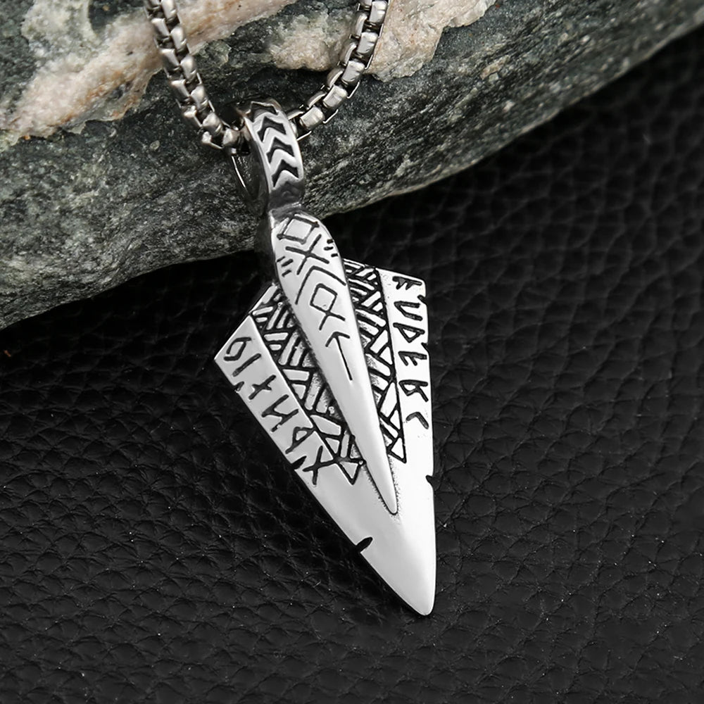 Viking Arrowhead Rune Necklace