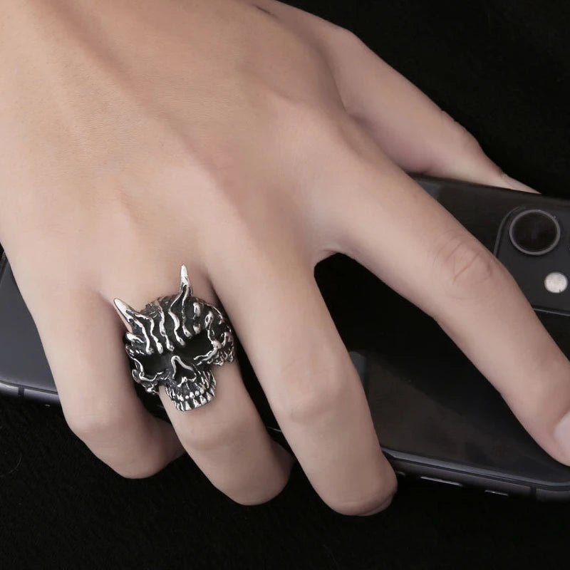 Black Dragon Skull Ring