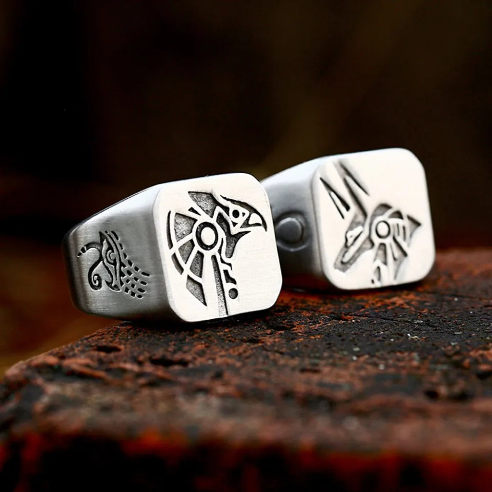 Vintage Anubis & Horus Ring