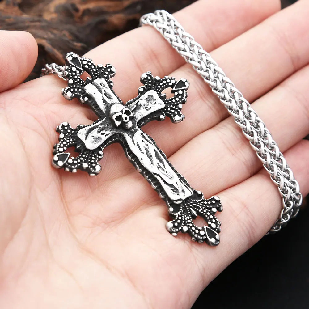 Gothic Cross Skull Necklace