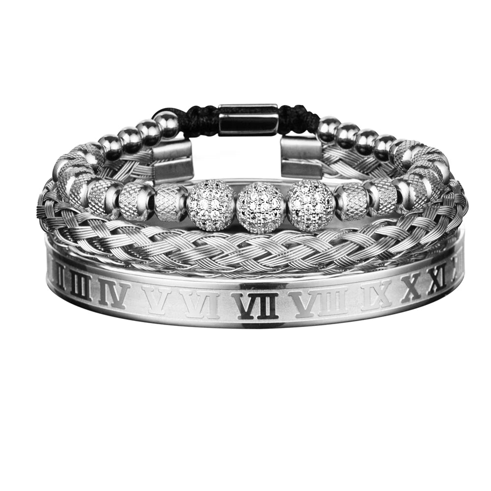 Luxury CZ Bead Bracelets (3pcs)