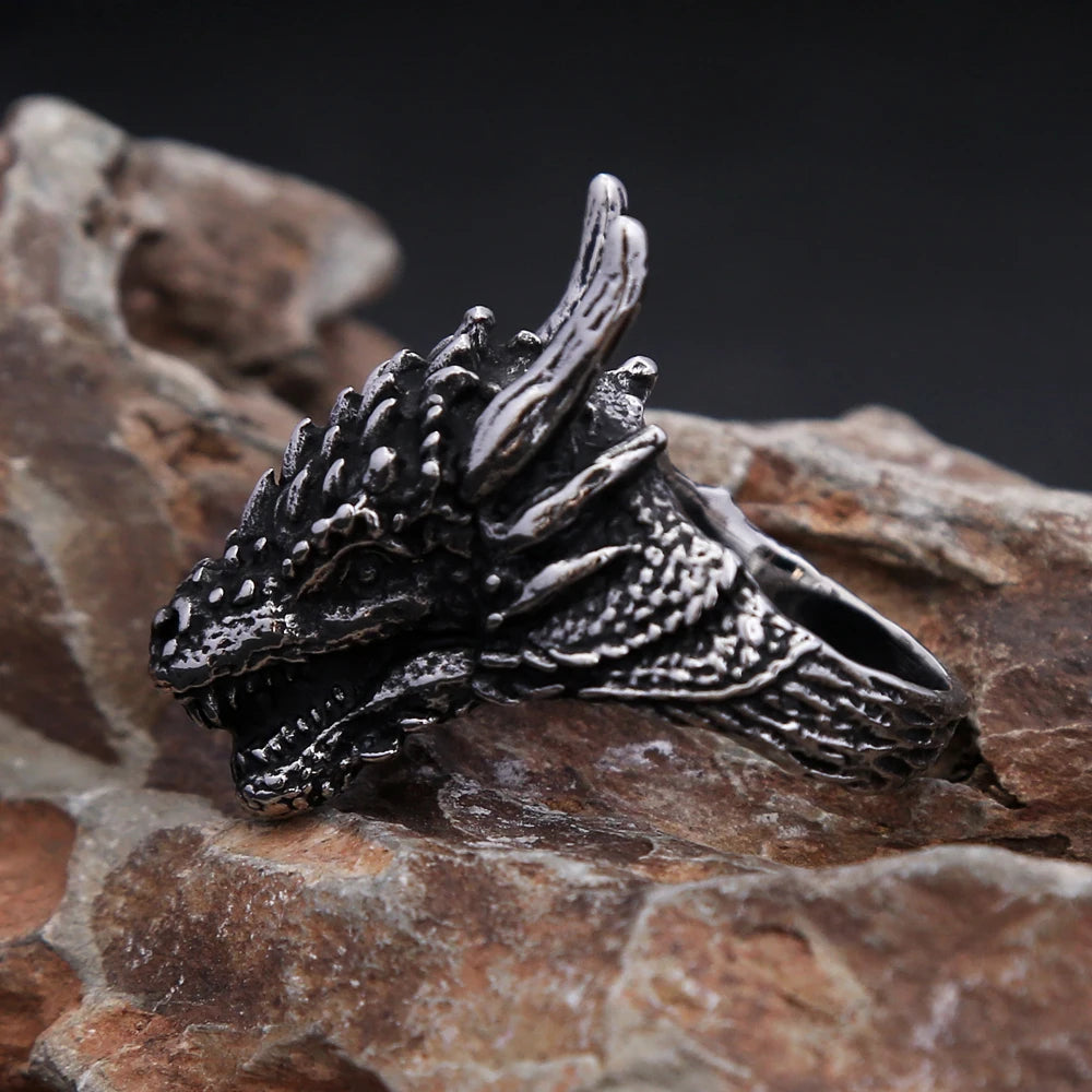 Viking Dragon Head Ring