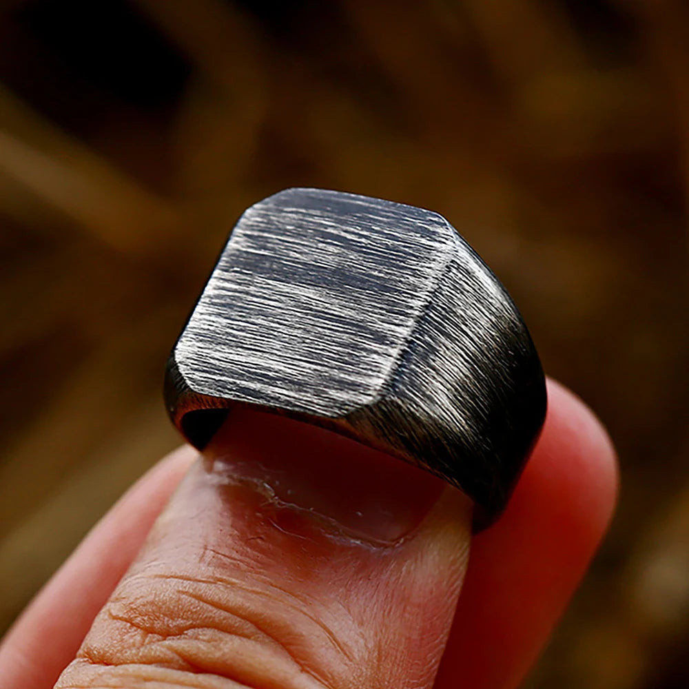 Rustic Square Men's Ring