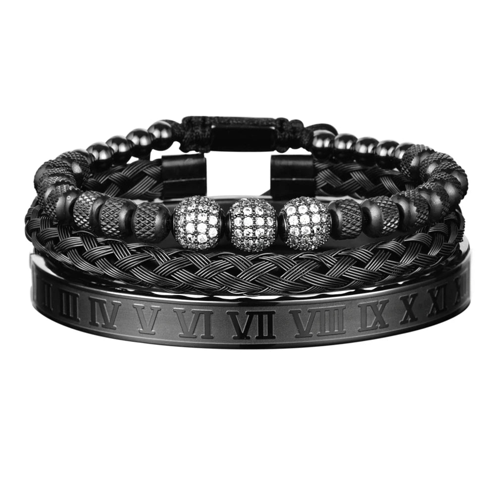Luxury CZ Bead Bracelets (3pcs)
