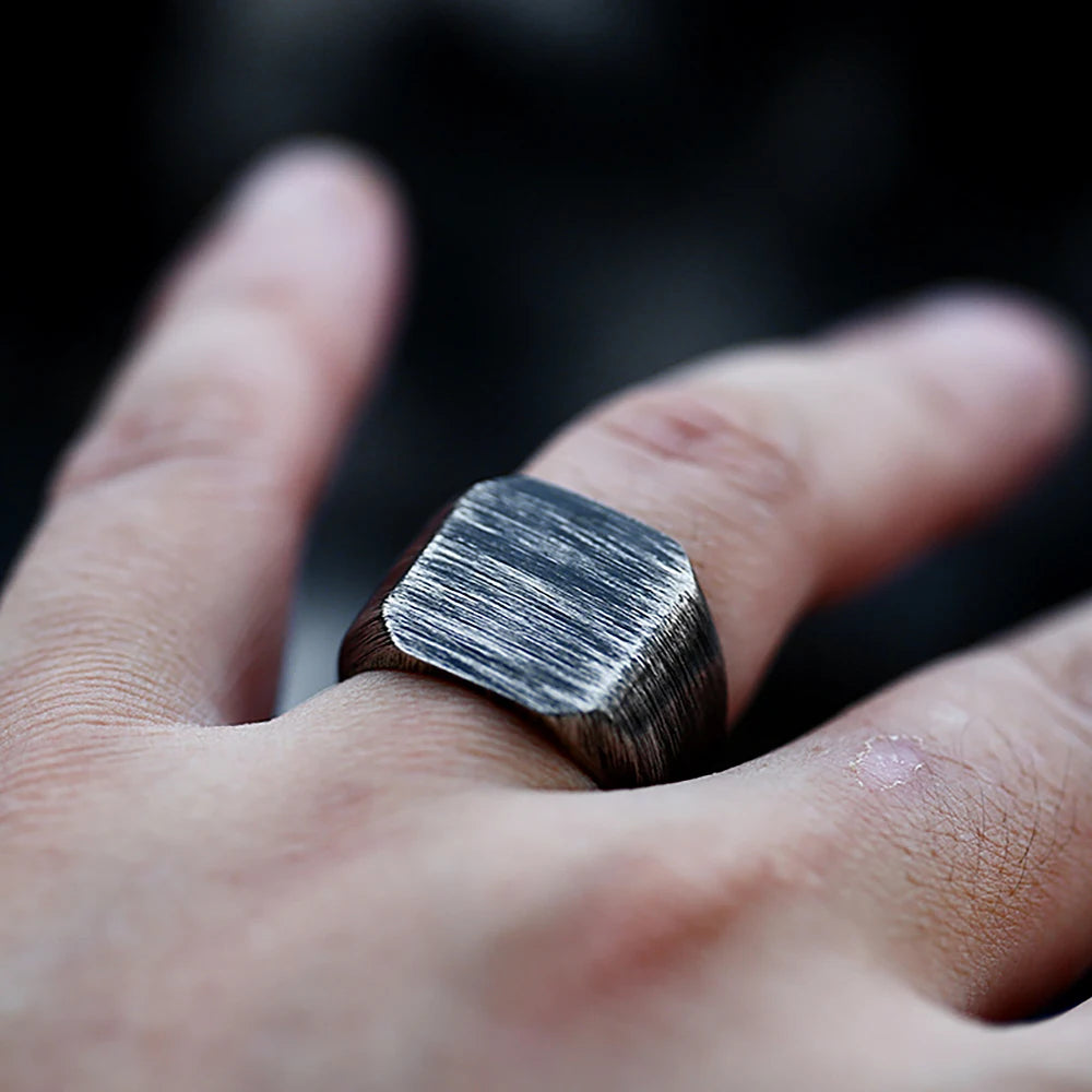Rustic Square Men's Ring