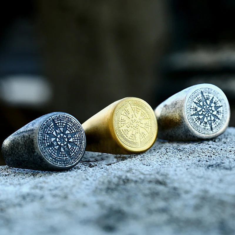 Viking Compass Amulet Ring