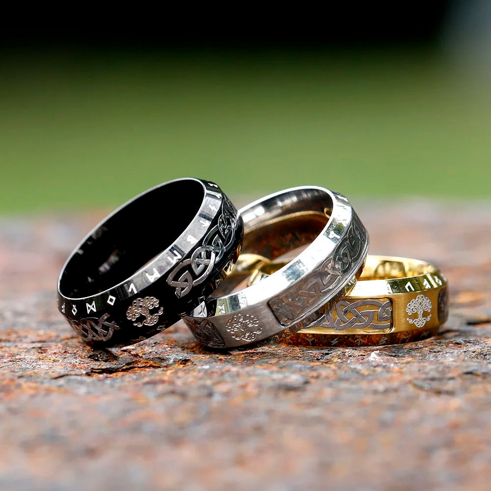 Nordic Rune Tree of Life Ring
