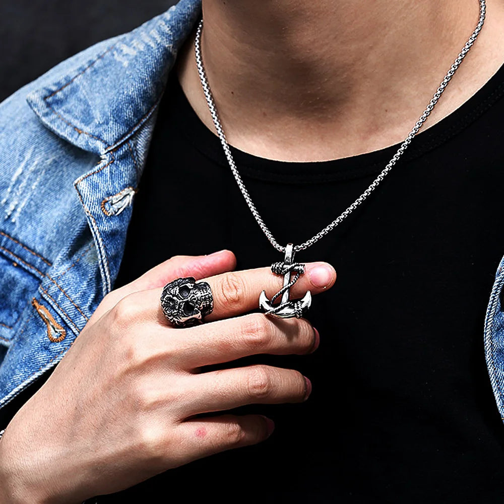 Viking Anchor Pendant Necklace