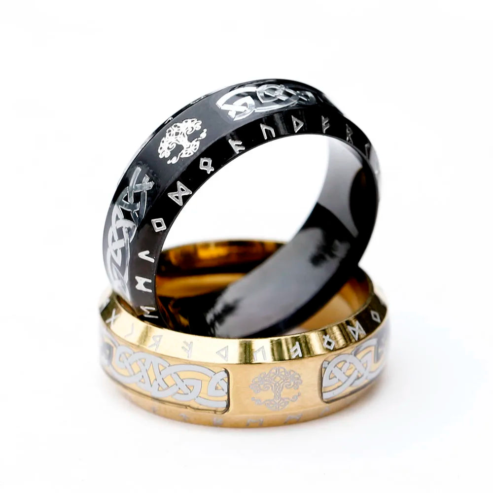 Nordic Rune Tree of Life Ring