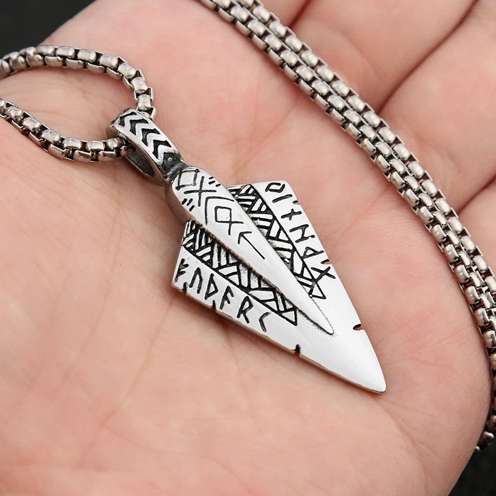 Viking Arrowhead Rune Necklace