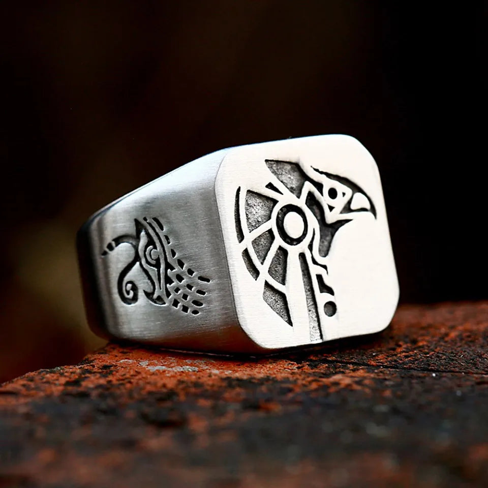 Vintage Anubis & Horus Ring