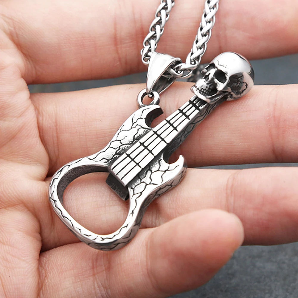 Skull Guitar Pendant Necklace