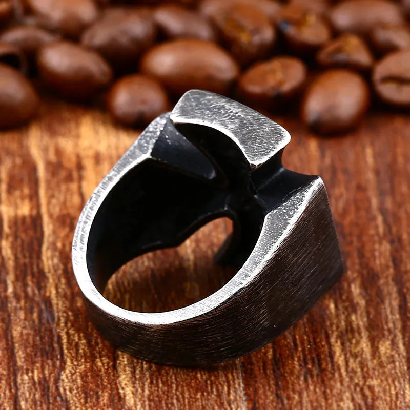 Retro Black German Iron Cross Ring