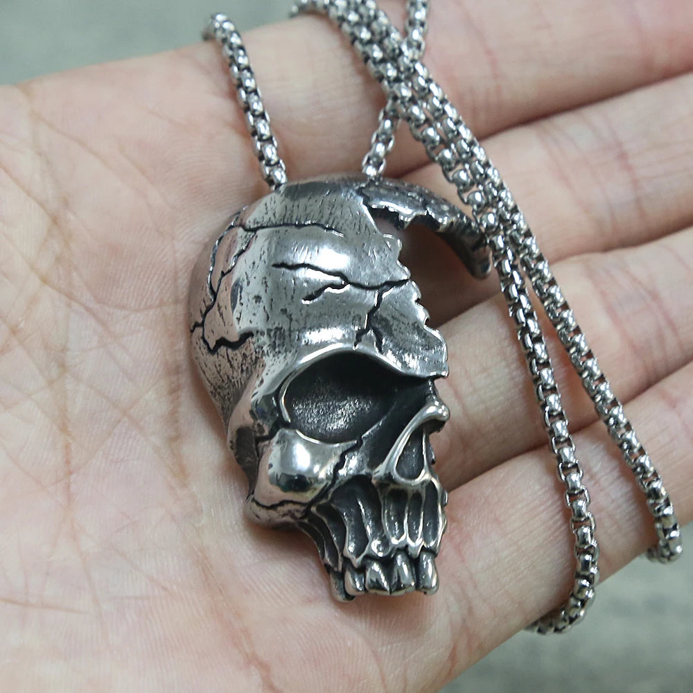 Vintage Skull Biker Necklace