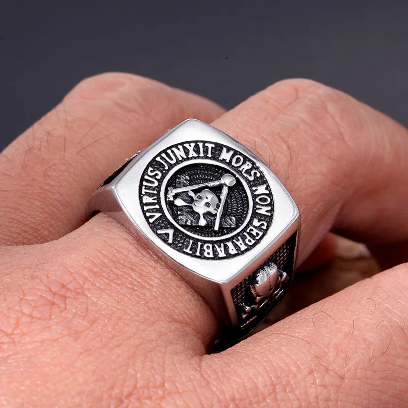 Knights Templar Freemason Skull Ring