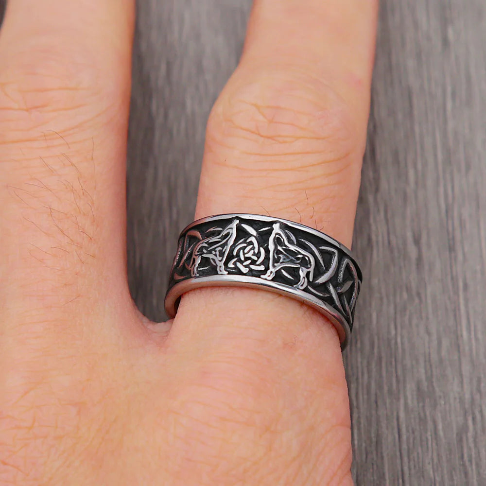 Celtic Wolf Knot Ring