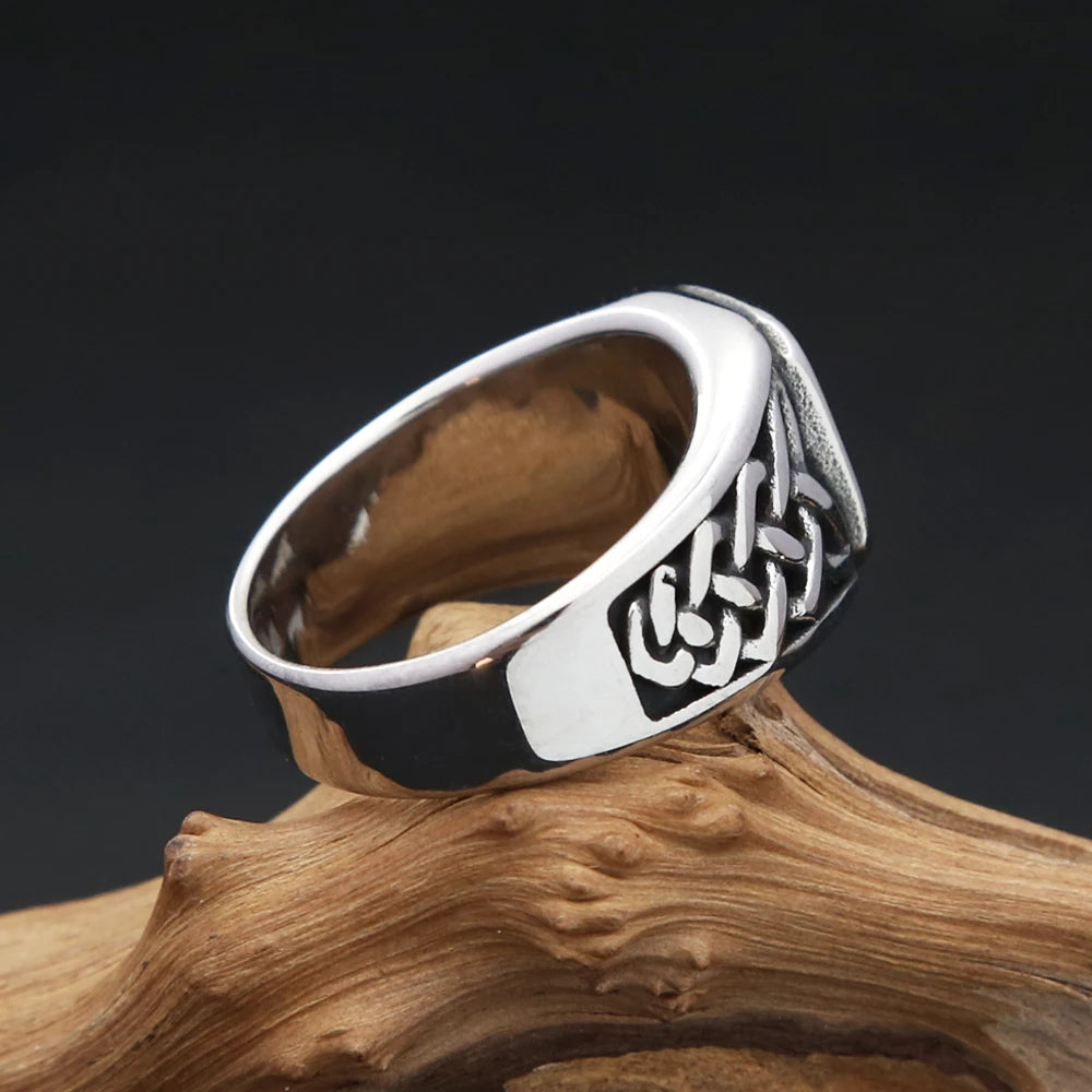 Red Stone Viking Signet Ring