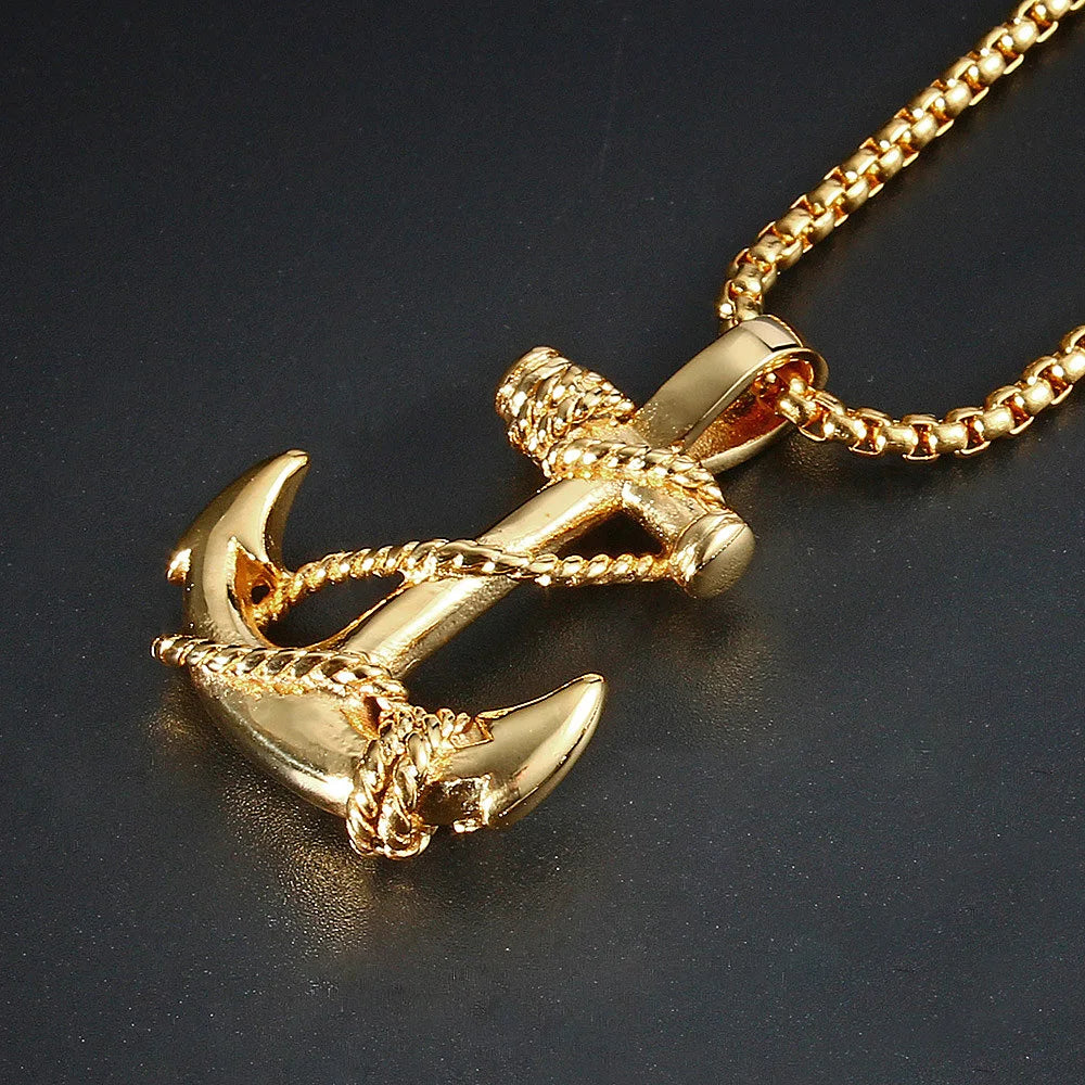 Viking Anchor Pendant Necklace