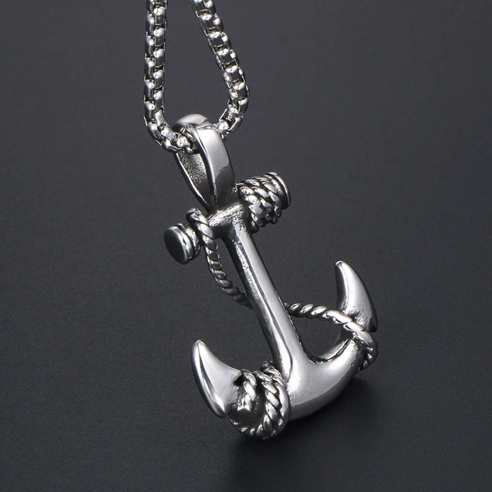 Viking Anchor Pendant Necklace