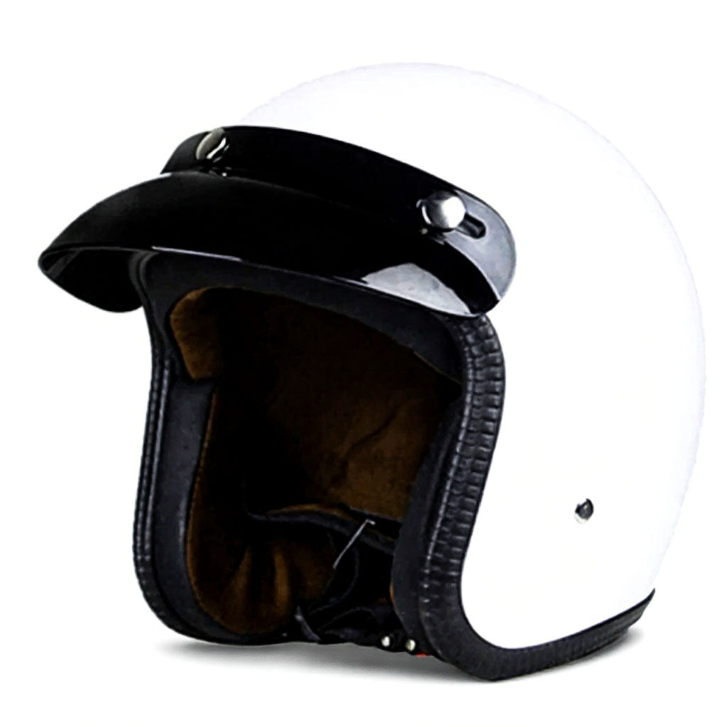 Black and white motorcycle helmet on a white background