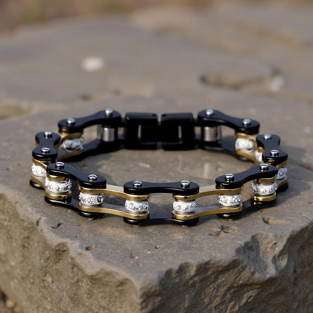 Rebel Bling Biker Chain Bracelet