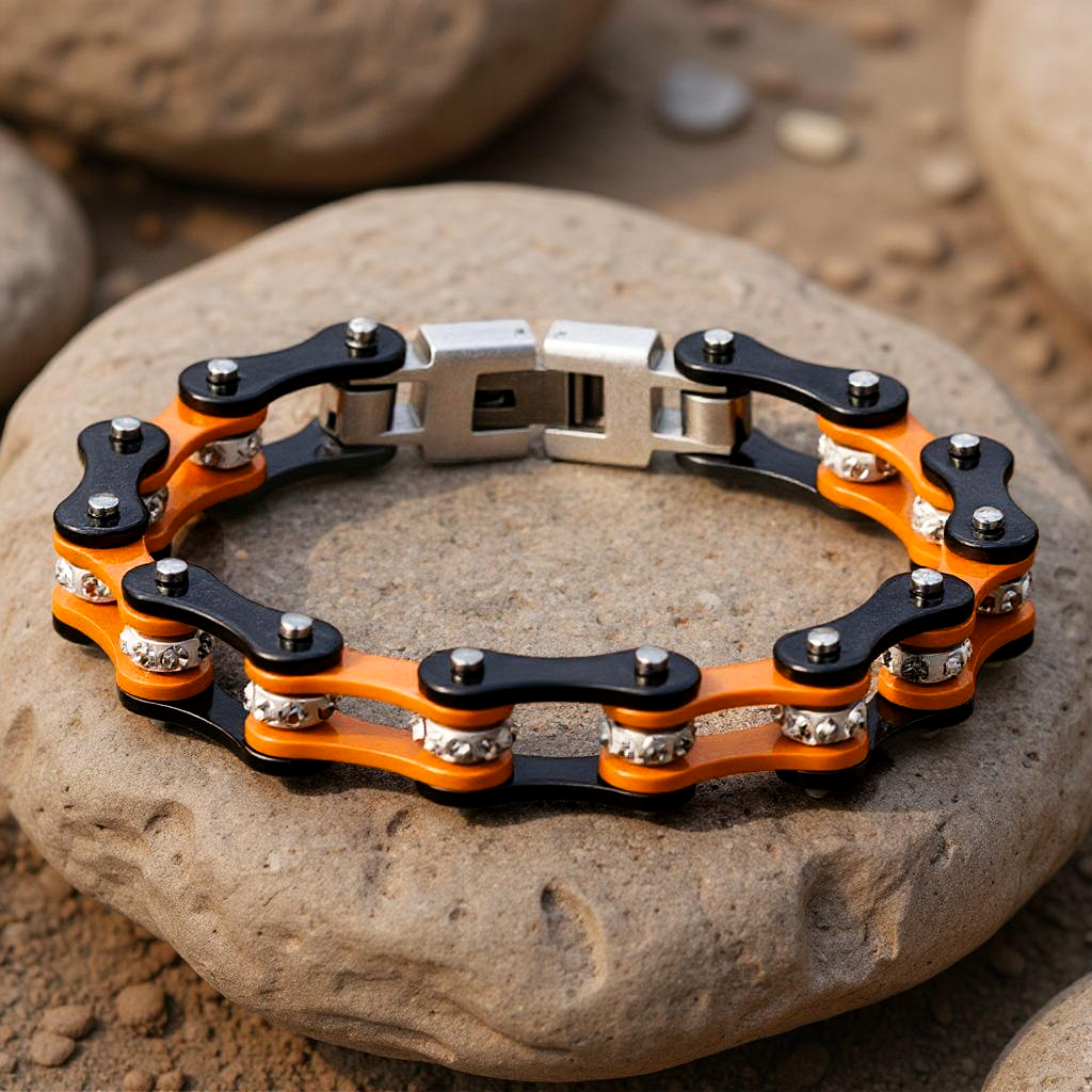 Rebel Bling Biker Chain Bracelet