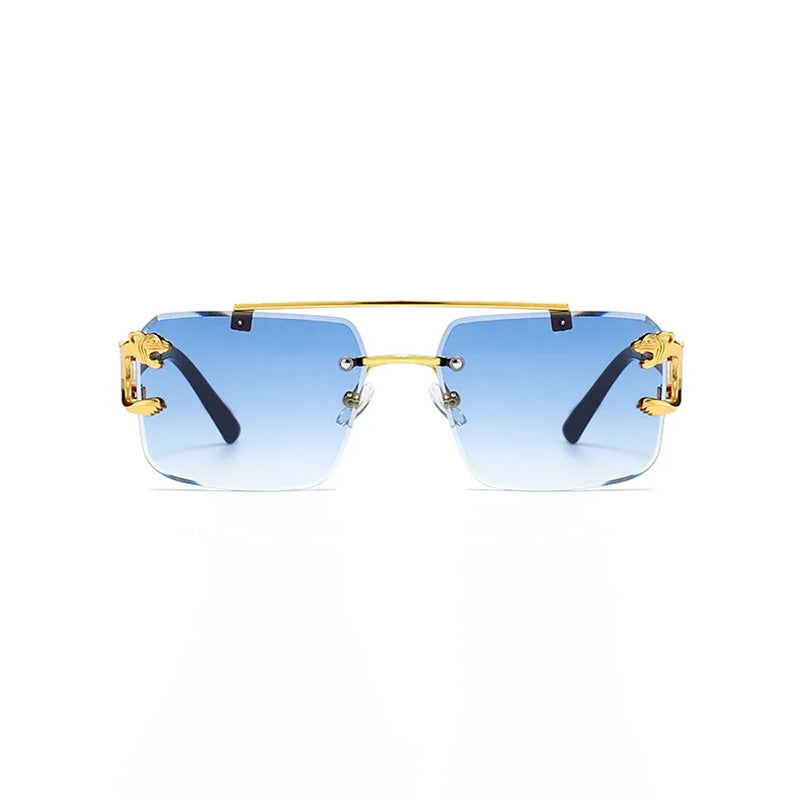 Gradient Punk Square Rimless Sunglasses for Unisex