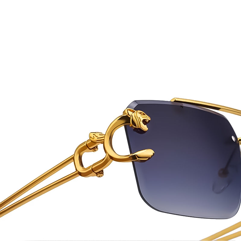 Gradient Punk Square Rimless Sunglasses for Unisex