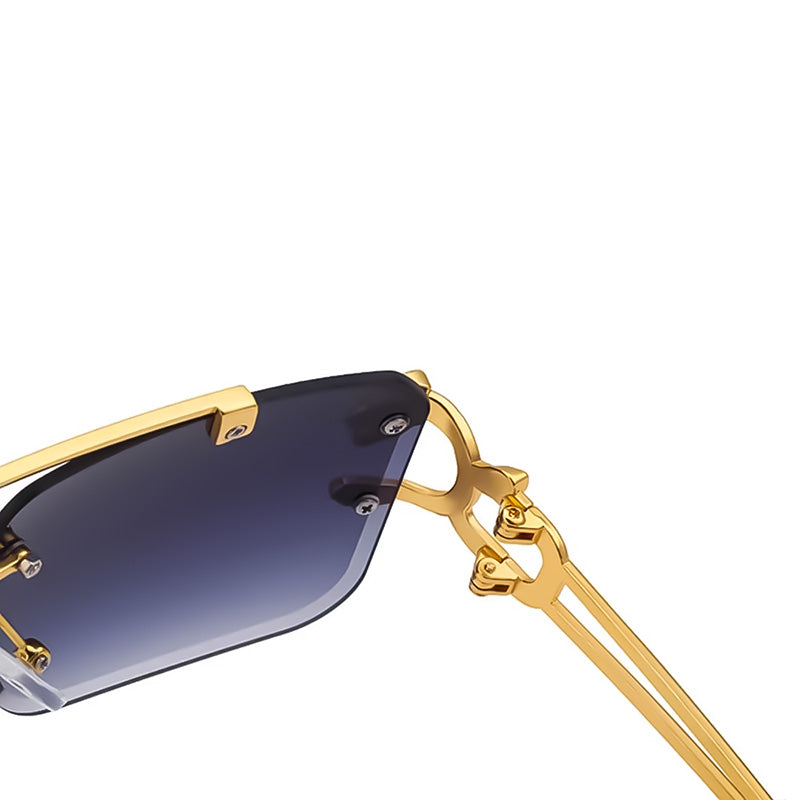 Gradient Punk Square Rimless Sunglasses for Unisex
