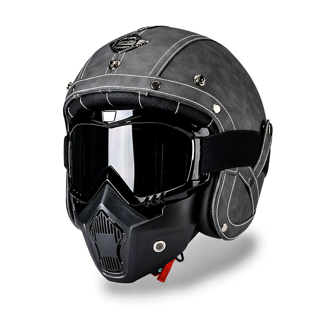 Storm Guardian Retro Jet Helmet | DOT Approved